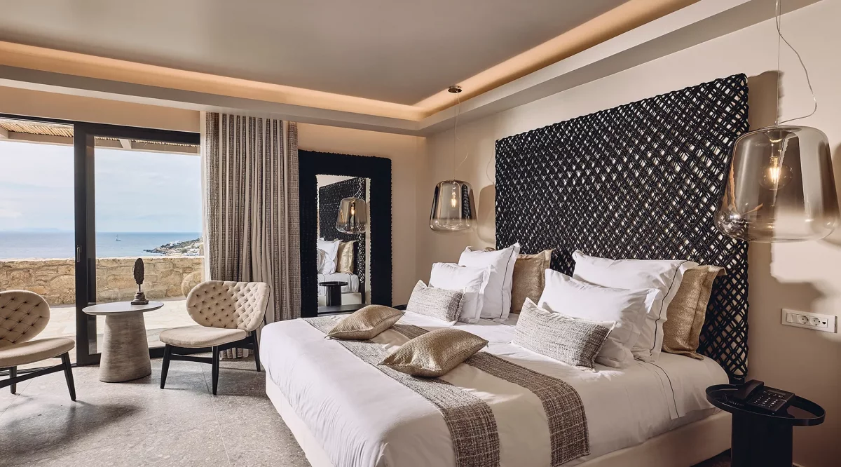 Dream Seaview Suite with Outdoor Heated Whirlpool Amazon Mykonos Resort & Spa