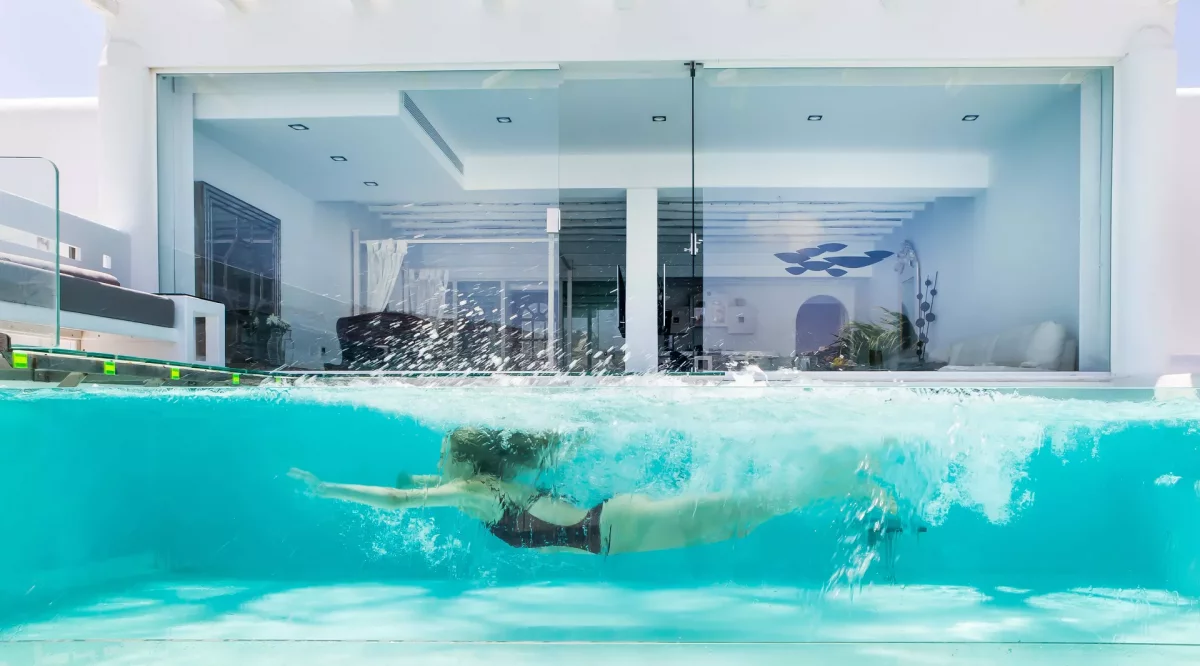 Signature Suite 130 Sea View with Private Glass Pool Kivotos Mykonos