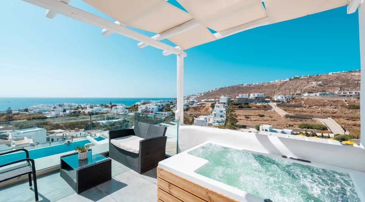 Superior Double Jetted Tub Sea View Mr & Mrs White Mykonos