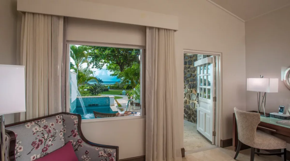 Beachfront Honeymoon Butler Room with Private Pool Sanctuary Sandals Halcyon Beach