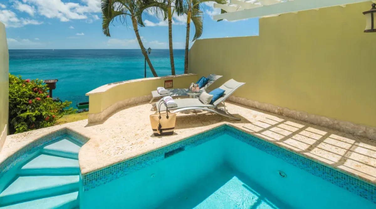 Sunset Bluff Oceanfront Two Story One Bedroom Butler Villa Suite with Private Pool Sandals Regency La Toc