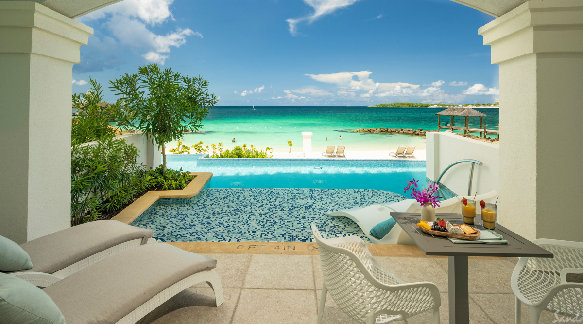 West Bay Honeymoon Hideaway Swim-up Crystal Lagoon Zen One Bedroom Butler Suite Sandals Royal Bahamian